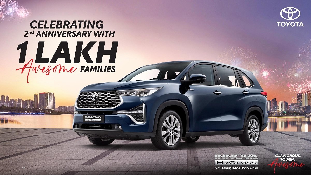 Toyota Innova HyCross reaches 1 Llakh units milestone as hybrid demand surges across India