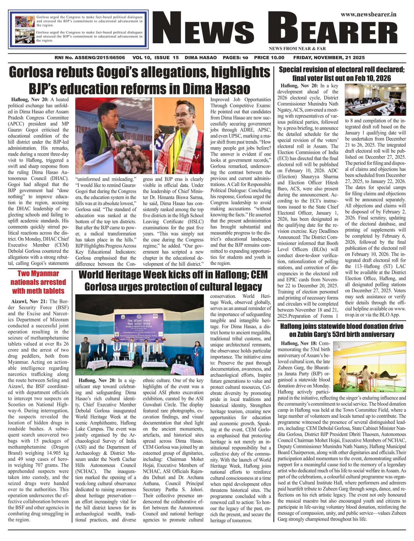 VOL 10, ISSUE 15 – News Bearer