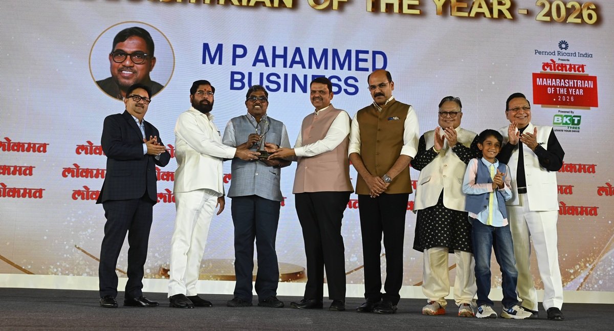 M.P. Ahammad Honoured with Business Bhushan Award at Lokmat Maharashtrian of the Year Awards 2026