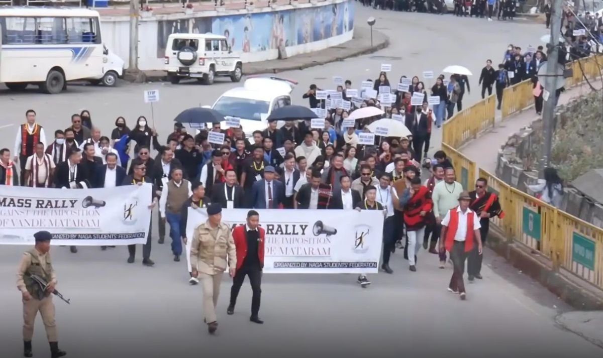 Mass Rally in Kohima Protests Mandatory ‘Vande Mataram’ Directive
