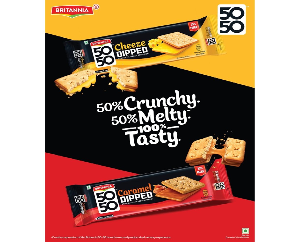 Premium snack segment heats up as Britannia 5050 launches cheeze and caramel dipped sandwich range