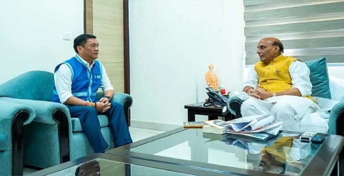 Khandu Seeks Strengthening of Key Infrastructure in Talks with Rajnath