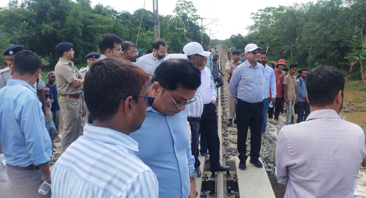 NFR restores flood-damaged railway tracks in Sivasagar dist